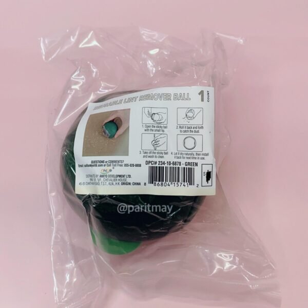 Lint Roller Hair Remover Ball Reusable Potable Travel Pet Fur Cleaner - Green "