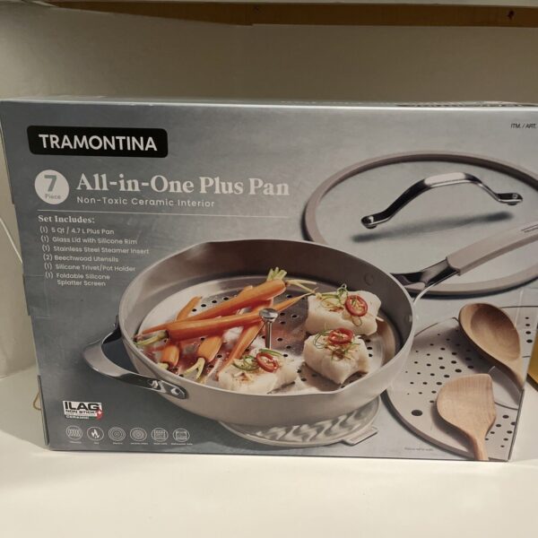 Tramontina Ceramic Nonstick All in One Plus Pan 7 Piece Set Ivory Color