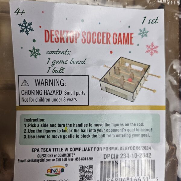 Ankyo NEW Sealed Desktop Soccer Game Balsa Wood W/ Ball Token "