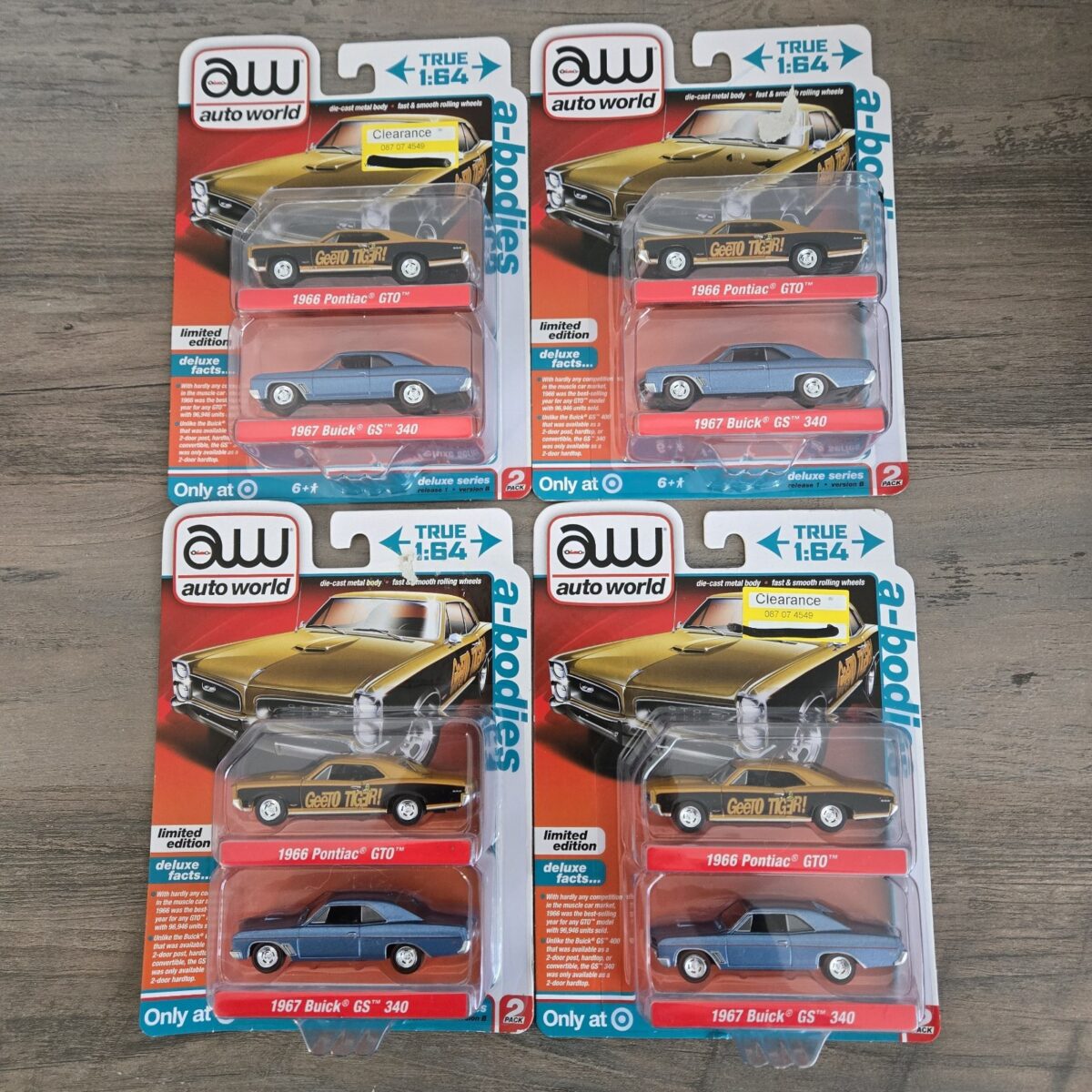 (x4) Auto World 1966 Pontiac GTO & 1967 Buick GS 340 - Limited Edition - Image 1