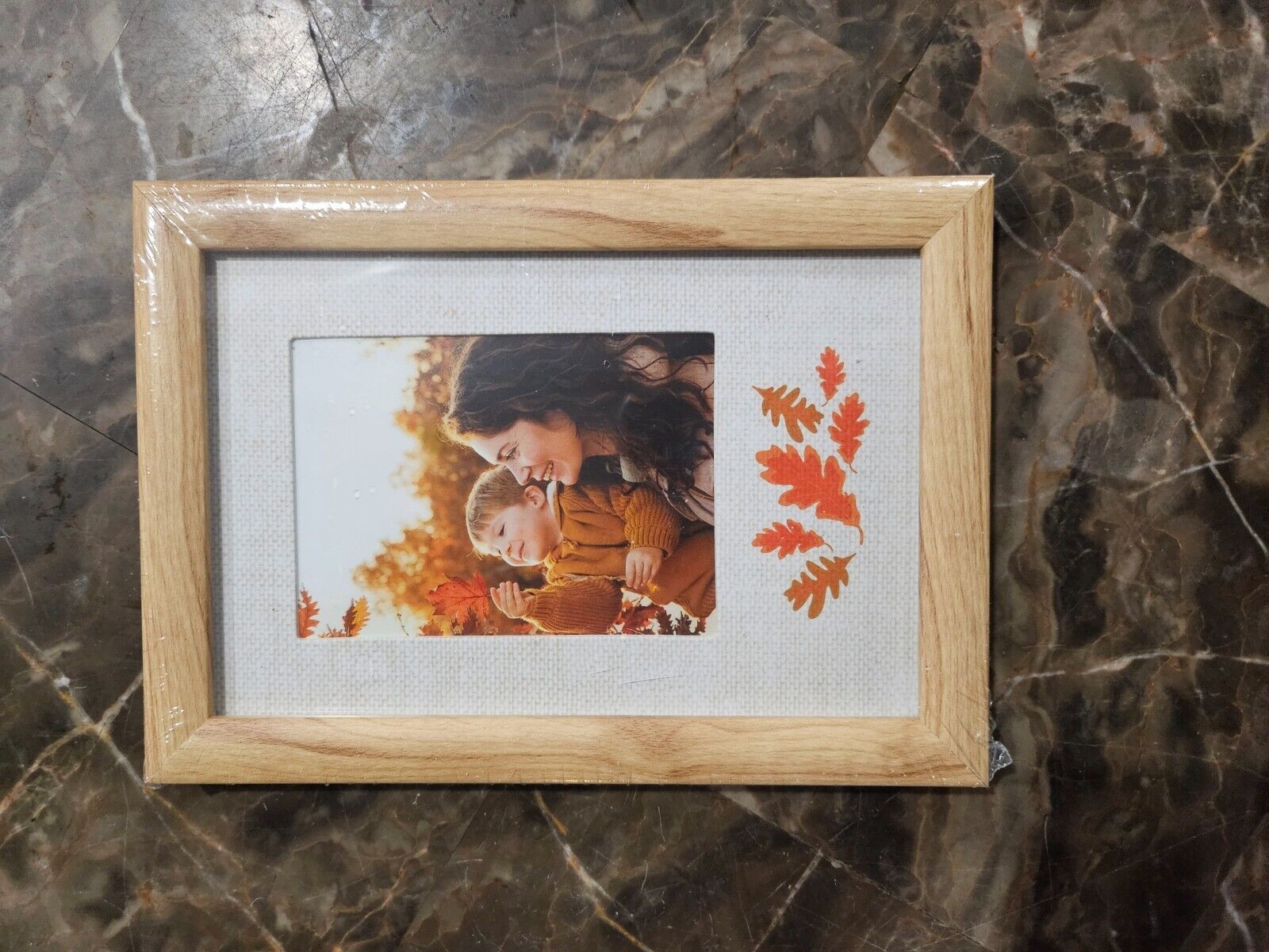 1406680893-1.jpg Wooden Photo Frame falling leaves " - Image 1