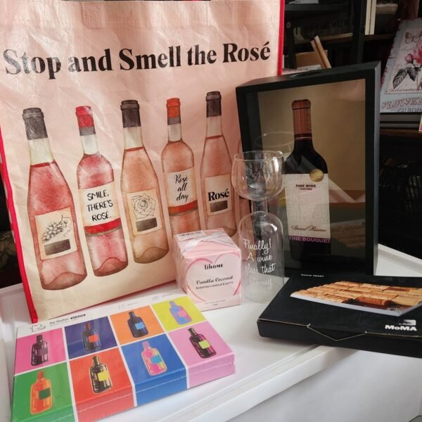 Wine-Themed Gift Set W/ Large Reusable Shopping  Bag "