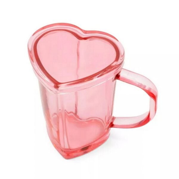Valentine's Glass Heart Shaped Mug W/Lid 11oz Target Bullseye Playground 2025 "