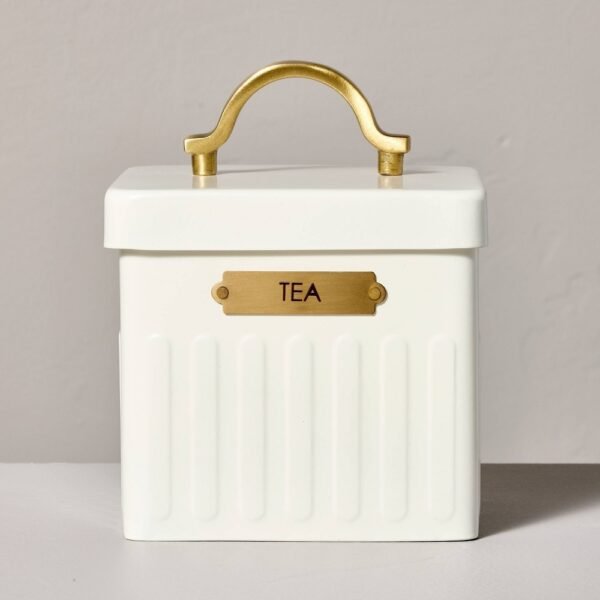 Metal Tea Tin Cream/Brass - Hearth & Hand with Magnolia "