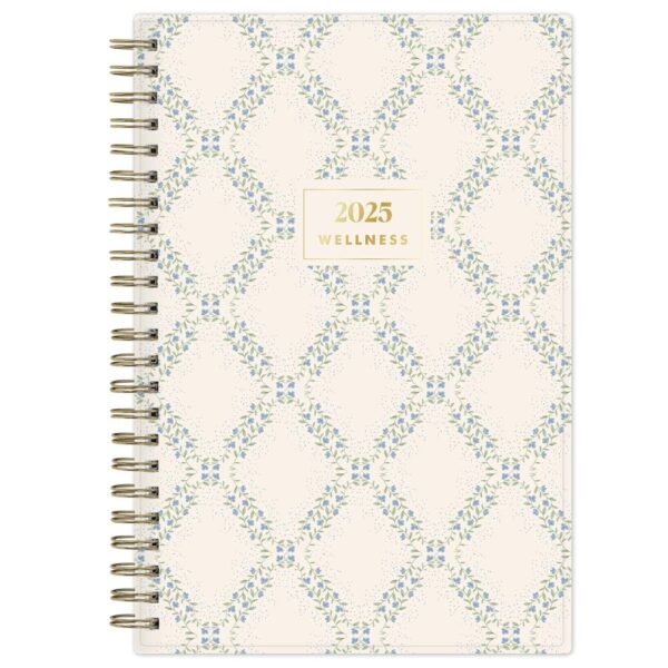 The Everygirl Wellness Planner January - December 2025 5"x8" Weekly/Monthly Wirebound Chantria Trellis