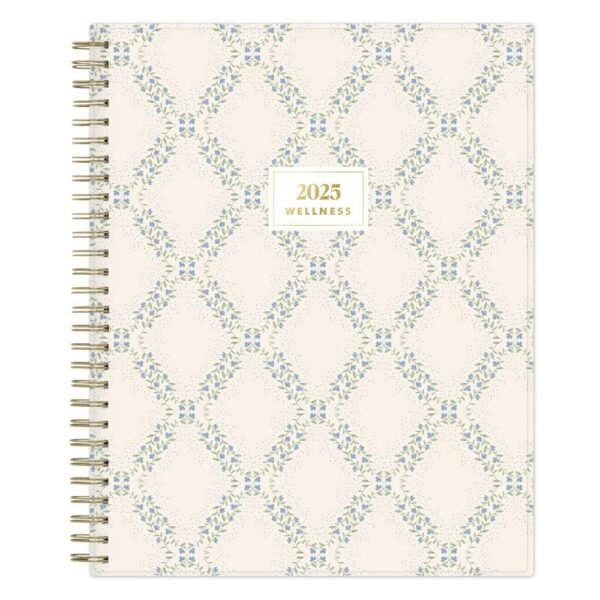 The Everygirl Wellness Planner January - December 2025 8"x10" Monthly Wirebound Chantria Trellis
