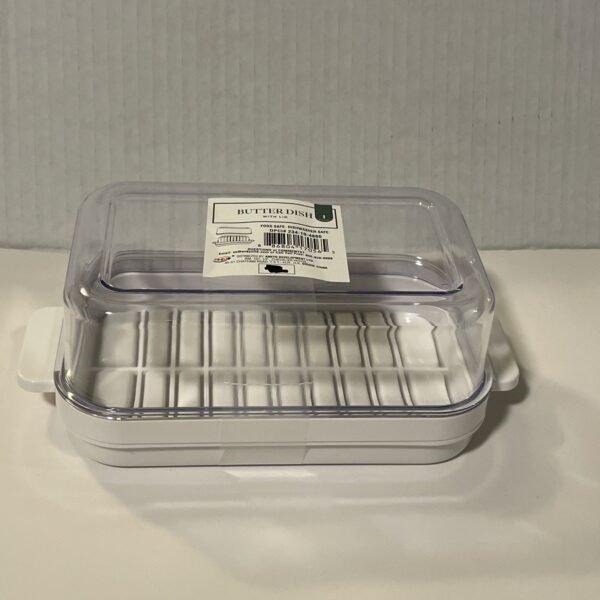 Large Double Wide Acrylic Butter Dish W Lid New "