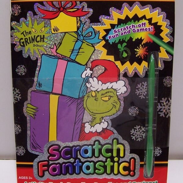 The Grinch Scratch Fantastic Activity Book Scratch-Off W/Stylus Christmas "