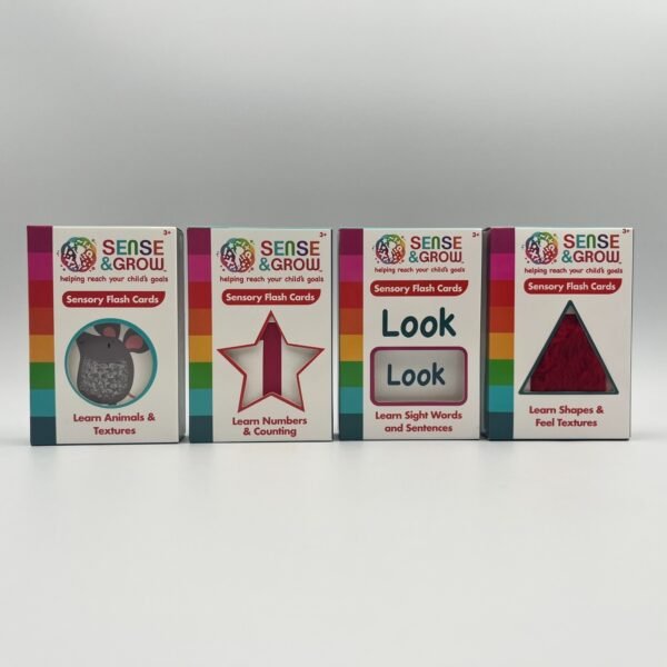 Lot of 4 Sense & Grow Sensory Flash Cards - Animals "