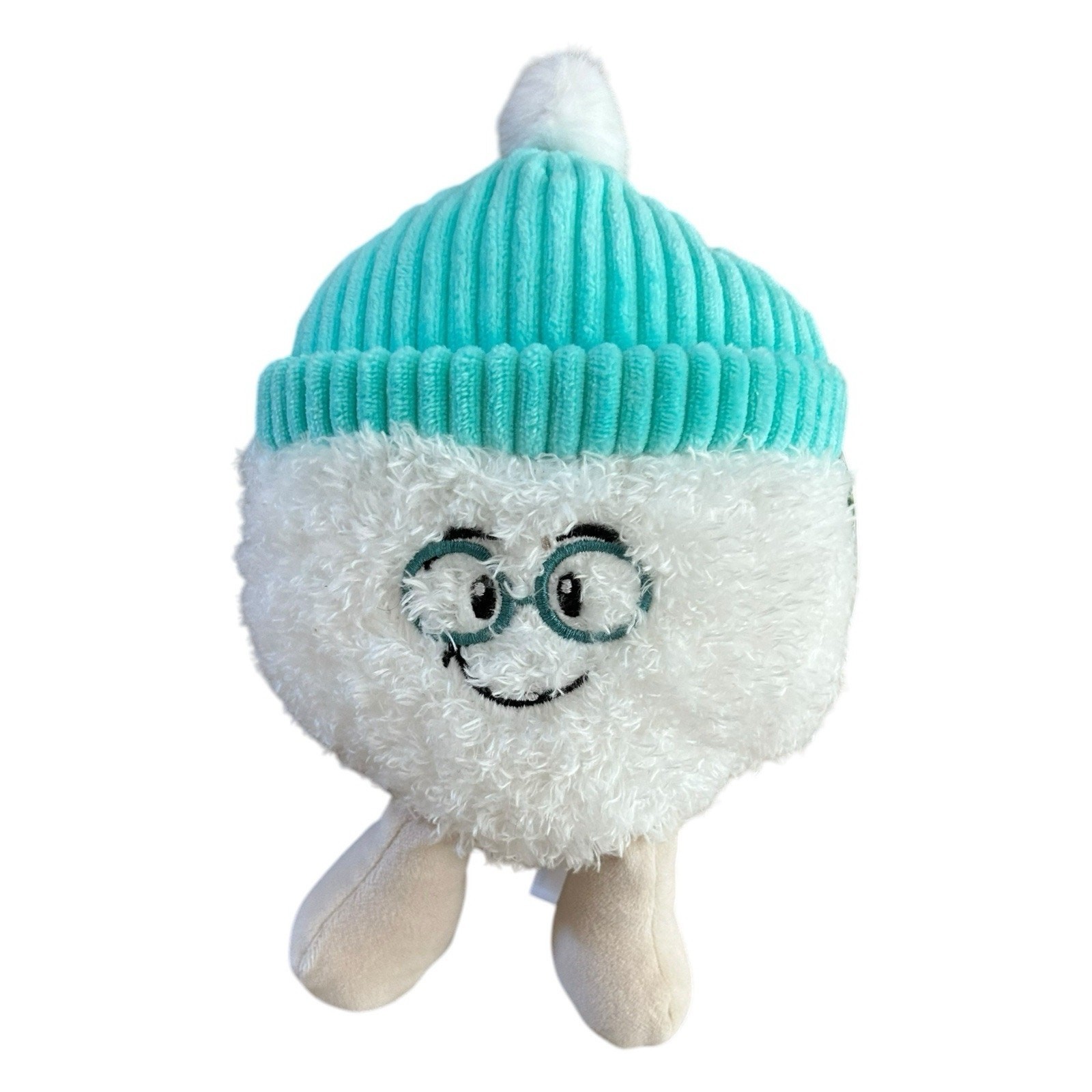 1493263326-1.jpg Gigglescape 6" Snowball Plush with Teal Hat White " - Image 1