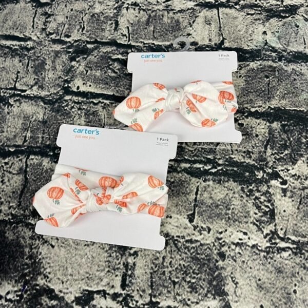 Carter's Just One You Baby Halloween Fall Novelty Headwraps Pumpkin Bow "