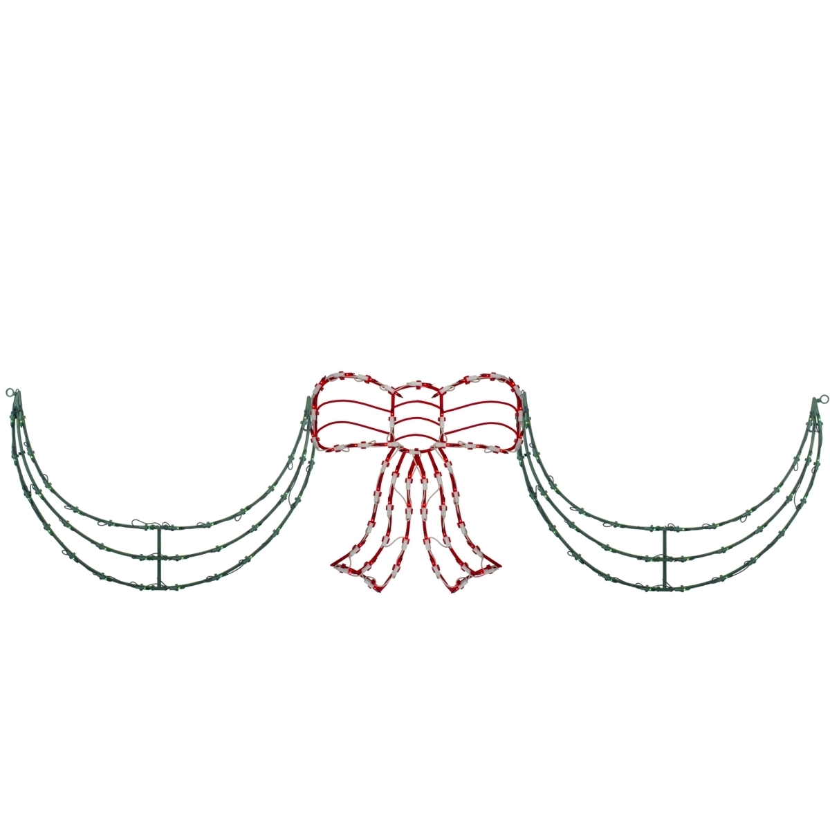 162543091-1.jpg Northlight 3-Piece Lighted Red & Green Bow Swag Christmas Decoration " - Image 1