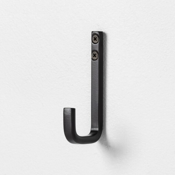 Bath Hook Black - Hearth & Hand? with Magnolia: Powder-Coated Steel, Wall Mounted, 5lb Capacity "