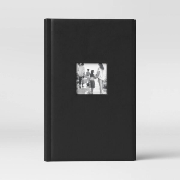 8.5" X 12.75" Photo Album Black 3 per Page - Threshold: Faux Leather, Holds 240, Book Binding "