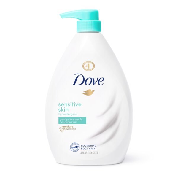 Dove Beauty Sensitive Skin Body Wash Pump Gentle Hypoallergenic Formula 24hr Lotion-Soft Skin - 30.6 Fl Oz