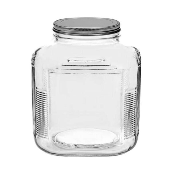 128oz Glass Jar with Metal Lid - Threshold?: Clear Glass Food Storage Container, Stainless Steel Lid, Hand Wash "