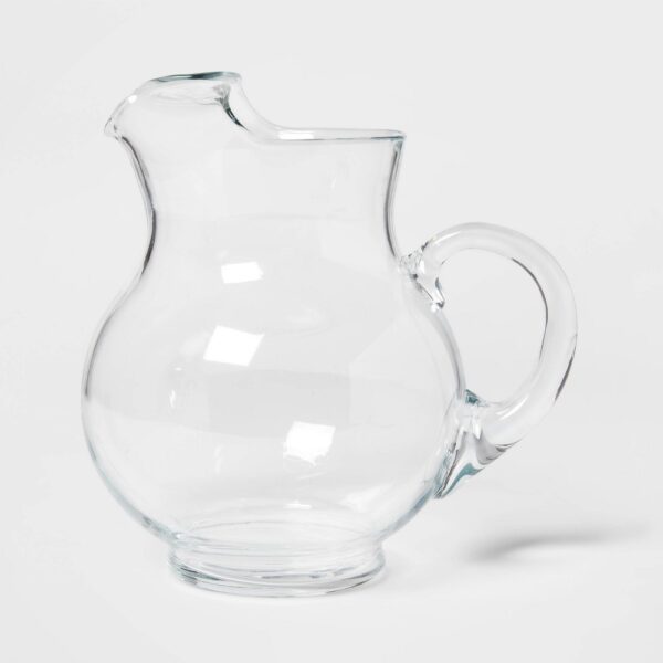90.6 Fl Oz Glass Round Pitcher with Handle - Threshold: Traditional Clear Beverage Server, BPA & Lead-Free