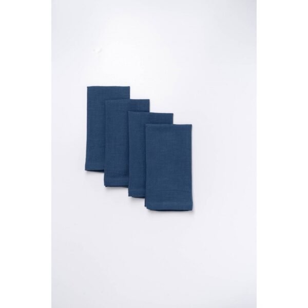 4pk Cotton Easy Care Napkins Blue - Threshold: Traditional Solid Cloth Kitchen Textiles, 18"x18", Machine Washable
