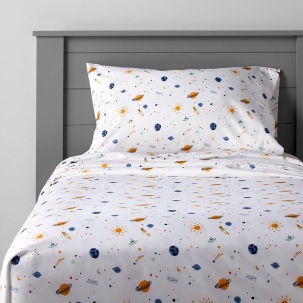 Full Space Microfiber Kids' Sheet Set - Pillowfort: Boys Bedding, Full Size, Outer Space Theme, 4-Piece Set "