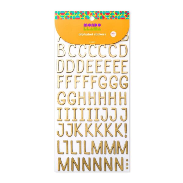 Alphabet Foam Stickers Gold Foil - Mondo Llama? "