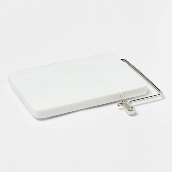 9" X 6" Marble Cheese Slicer Cutting Board White - Threshold "