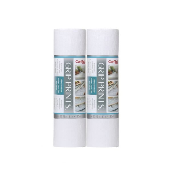 Con-Tact Grip Prints 2pk 12"x20' Bright White: Non-Adhesive Shelf & Drawer Liners for Pantry & Cabinet Organization