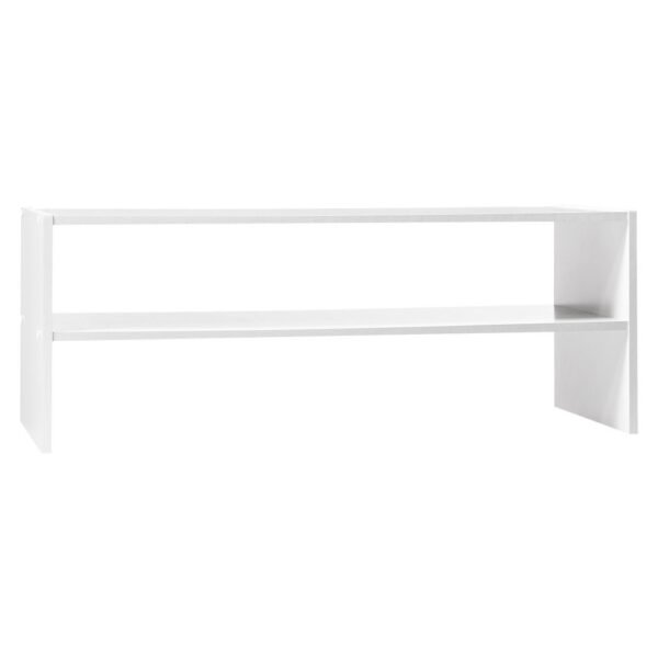 31" Stackable Shelf White - Room Essentials: Freestanding Shoe Organizer, Holds 8 Pairs, Wood Frame "