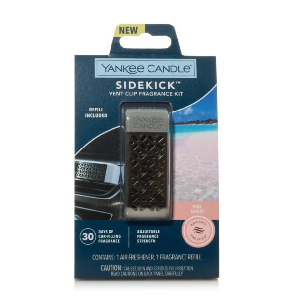 Yankee Candle Auto Sidekick Vent Kit and Refill Pink Sands: Car Freshener, Adjustable Fragrance, Melon & Citrus Scents "