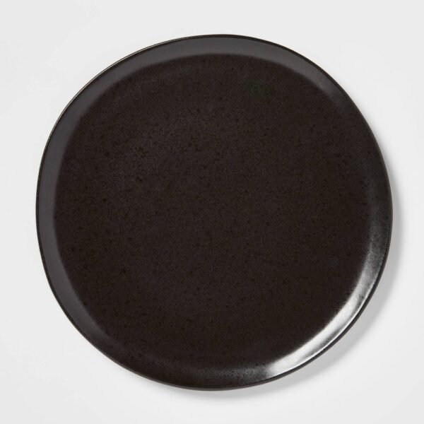 10" Earthenware Houlton Dinner Plate Black - Threshold: Solid Round Microwave & Dishwasher Safe Dining Plate