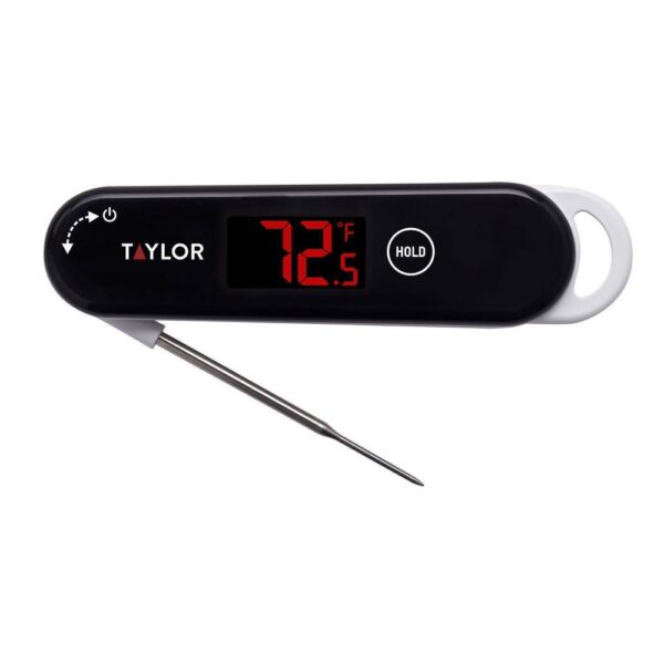 Taylor Digital LED Rapid Read Thermocouple Kitchen Meat Cooking Thermometer: Black, Calibrating Food Thermometer, -40 to 572F "