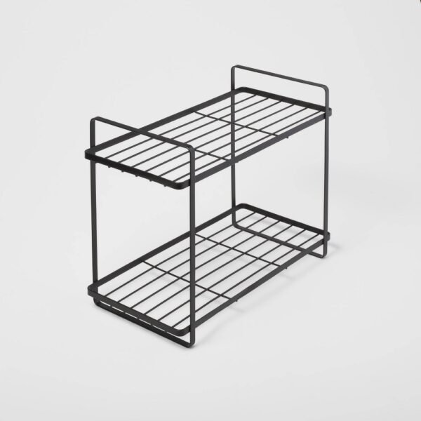 Tiered Vanity Organizer Black - Brightroom: Steel 2-Tier Storage Rack, Rust-Resistant, No Assembly Required "