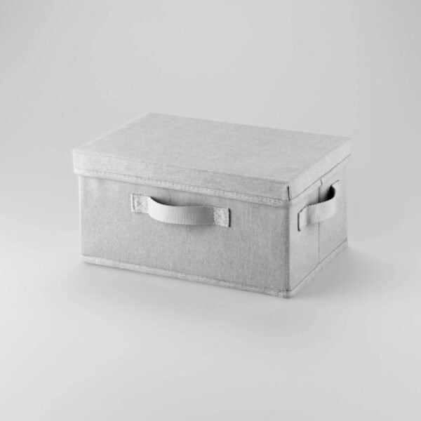 Fabric Shoe Bin with Lid Light Gray - Brightroom: Square Storage with Handles, Fits 13" Cube System, No Assembly Required