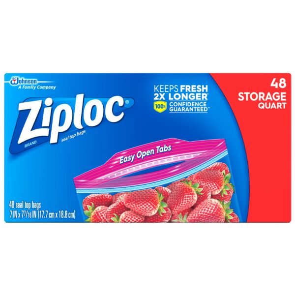 Ziploc Brand Seal Top Quart Storage Bags "