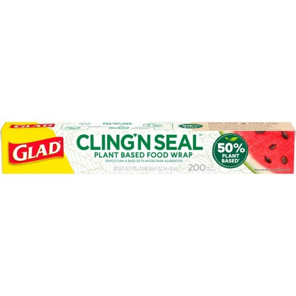 Glad Cling N Seal 50% Plant Based Food Wraps - 200 Sq Ft