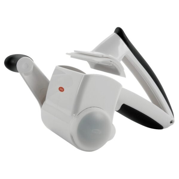 OXO Rotary Cheese Grater: Stainless Steel & Plastic, Handheld, Soft-Grip Handle, Dishwasher-Safe, Best Cheese Shredder "