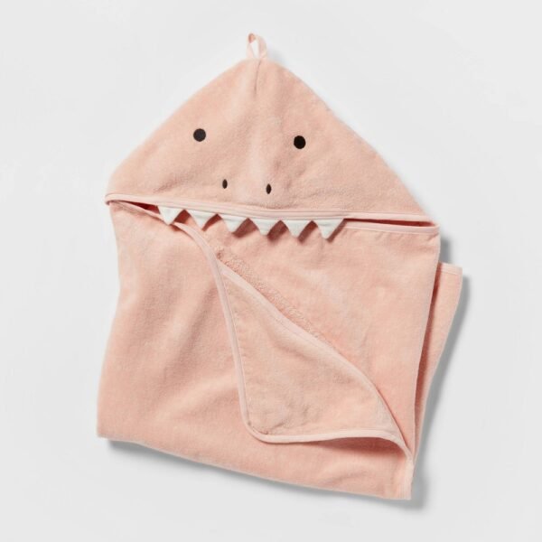 25"x50" Pink Dinosaur Kids' Hooded Towel - Pillowfort?: Lightweight Cotton, Machine Washable, OEKO-TEX Certified "