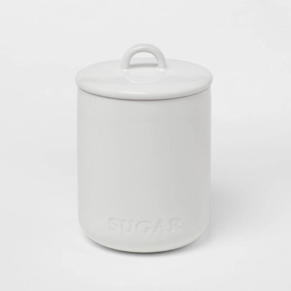 44oz Stoneware Hand Lettered Sugar Canister - Threshold?