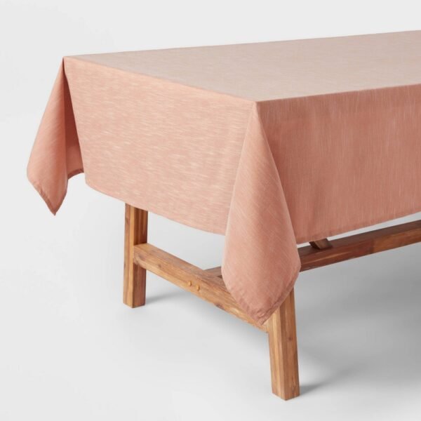 104" X 60" Cotton Chambray Tablecloth Pink - Threshold?