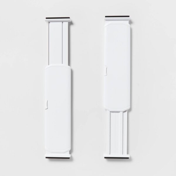 Set of 2 Plastic Drawer Dividers White - Brightroom: Organizer for Clothes, Dresser Separator, ABS Material