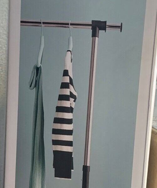 Adjustable Single Rod Garment Rack Black - Room Essentials: Steel Frame, Fixed Hanging, 22lb Capacity, 64" Height