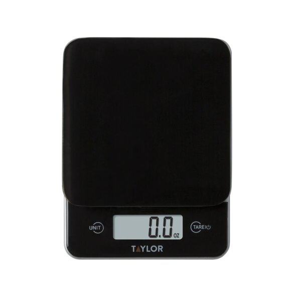 Taylor Black Glass Top Food Scale with Touch Control Buttons "