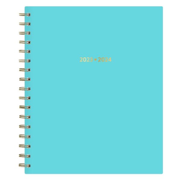 Color Me Courtney for Blue Sky 2023-24 Academic Planner 7"x9" Weekly/Monthly Wirebound Soft Touch Hard Cover Solid Aqua