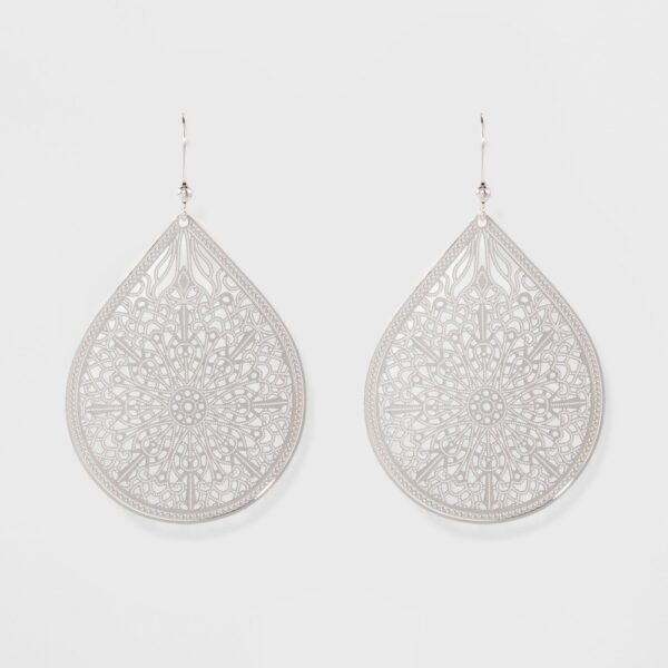 Fashion Drop Earring Filigree - a New Day Silver