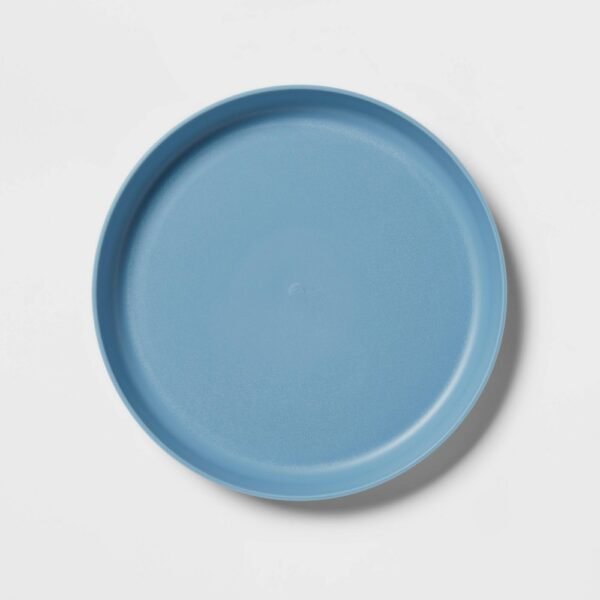 7.3" Plastic Kids' Plate Blue - Pillowfort: BPA-Free, Dishwasher & Microwave Safe, Solid Round Design "