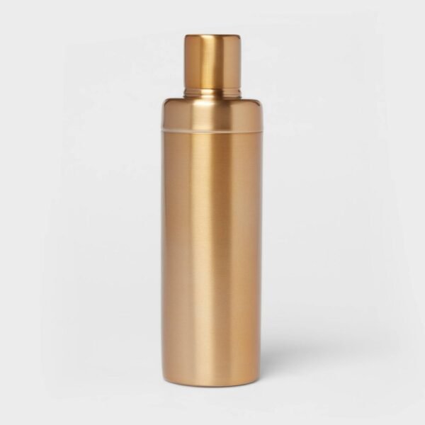 Metal Cocktail Shaker Gold - Threshold: Stainless Steel, 25oz Capacity, Lacquered Finish, Barware Accessory