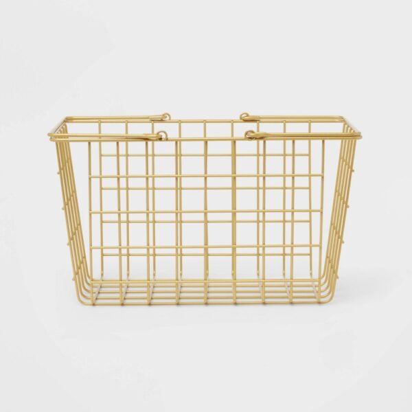 Metal Caddy Brass - Room Essentials?: Steel Bathroom Organizer for Dorm, Shower Storage Basket "