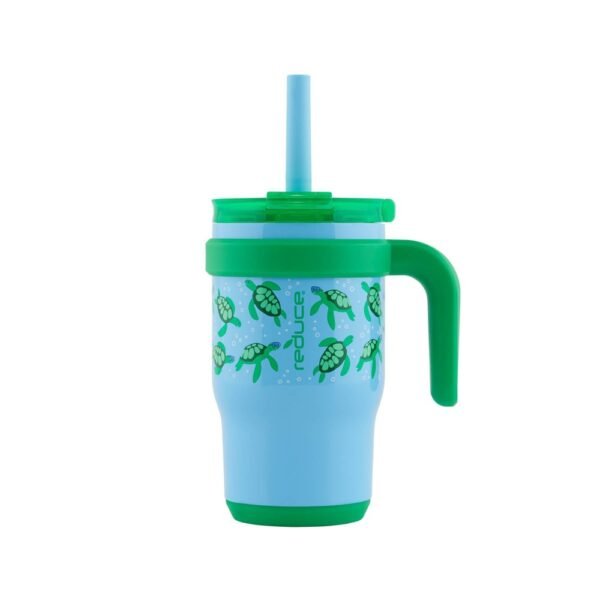 Reduce 14oz Coldee Vacuum Insulated Stainless Steel Straw Tumbler Scuba Turtles: Kids Leakproof & Spillproof Drinkware