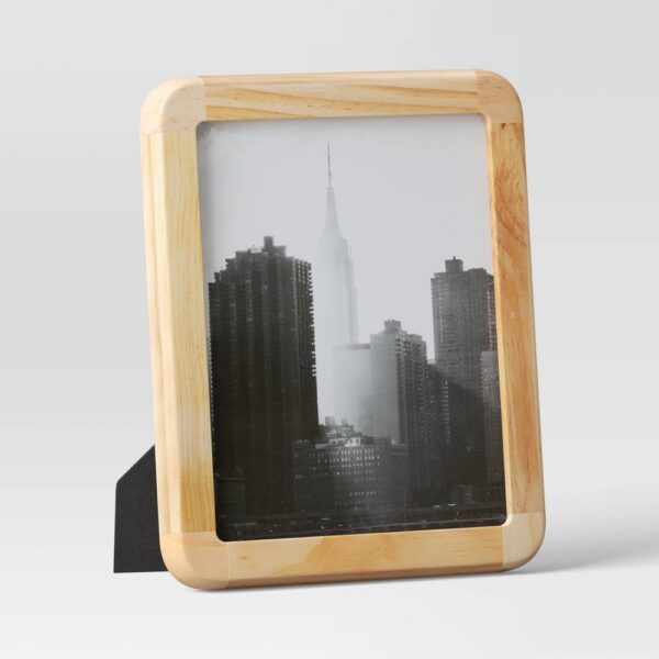 8" X 10" Rounded Rectangle Wood Table Frame Natural - Threshold?: Modern Decor, Easel & Sawtooth Back, Dry Dust Care "