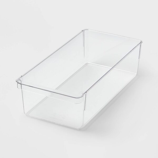 Medium Narrow Fridge and Pantry Organizer Bin - Brightroom: Clear PETG, Freezer-Safe, Hand Washable