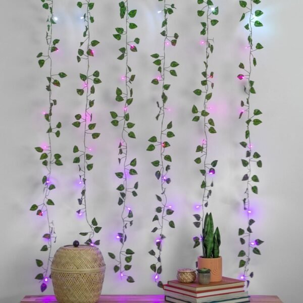 5' X 3.5' LED Vine Curtain String Lights Ombre - West & Arrow: Battery Operated, Indoor Use, Floral Theme "